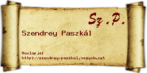 Szendrey Paszkál névjegykártya